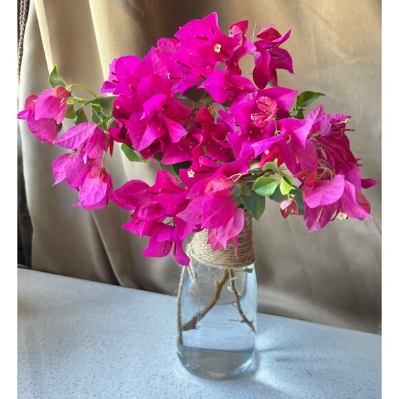 Glass Carafe Wine Water Juice Vase Twine & Bow Embossed w/ Love 8x3”D Wedding - Picture 2 of 10